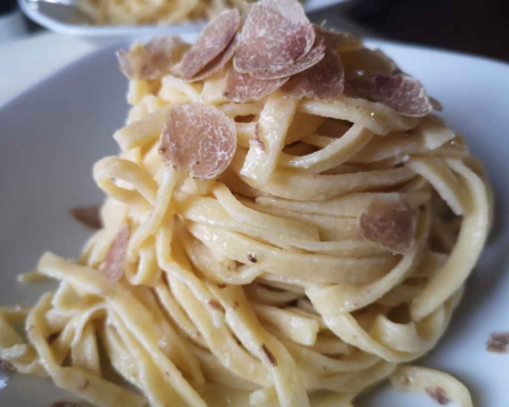 tagliatelle pasta with white truffle