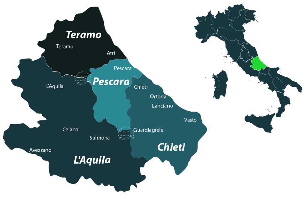 Map of abruzzi italy